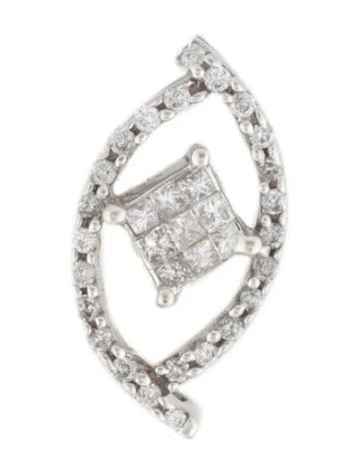 Pre-owned Earrings 14k Diamond Single Earclip In Multi