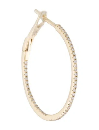 Pre-owned Earrings 14k Diamond Single Hoop Earring In Multi