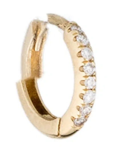 Pre-owned Earrings 14k Diamond Single Hoop Earring In Multi
