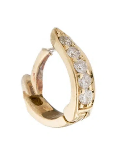 Pre-owned Earrings 14k Diamond Single Mini Huggie Earring In Multi