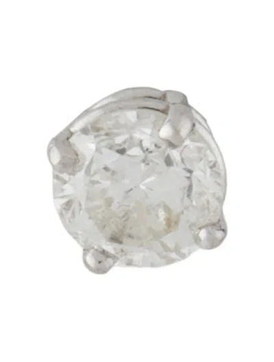 Pre-owned Earrings 14k Diamond Single Solitaire Earring In Multi