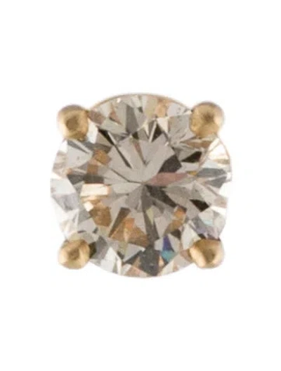 Pre-owned Earrings 14k Diamond Single Stud Earring In Multi