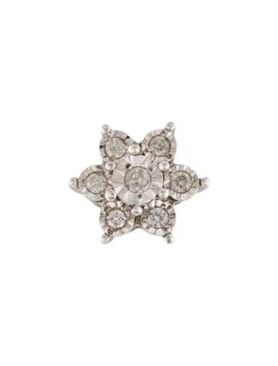 Pre-owned Earrings 14k Diamond Single Stud Earring In Multi