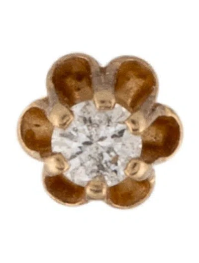 Pre-owned Earrings 14k Diamond Single Stud Earring In Multi
