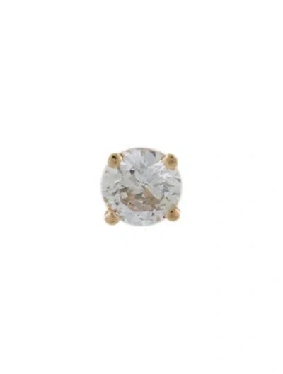 Pre-owned Earrings 14k Diamond Solitaire Single Stud Earring In Multi