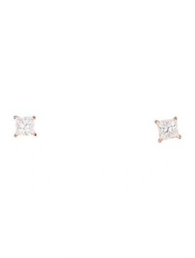 Pre-owned Earrings 14k Diamond Solitaire Stud  In Multi