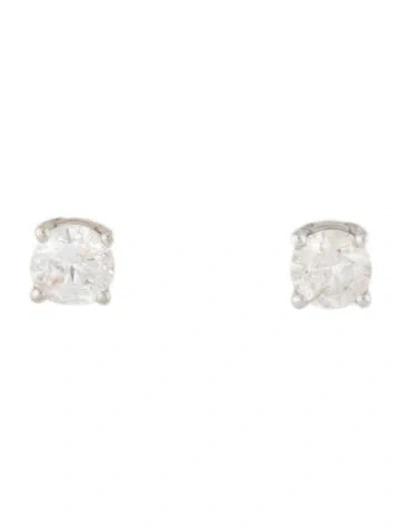 Pre-owned Earrings 14k Diamond Solitaire Studs In Multi