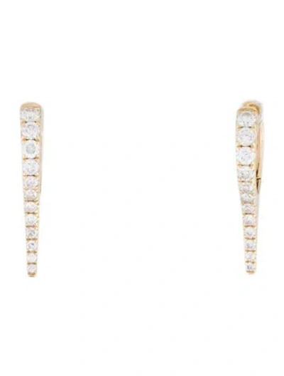 Pre-owned Earrings 14k Diamond Spike Huggie Hoop  In Multi