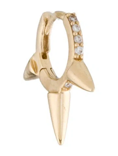 Pre-owned Earrings 14k Diamond Spike Single Huggie Earring In Multi