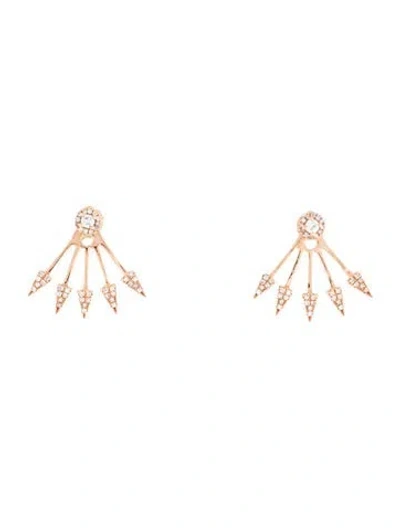 Pre-owned Earrings 14k Diamond Spikes Convertible Stud Drop  In Multi
