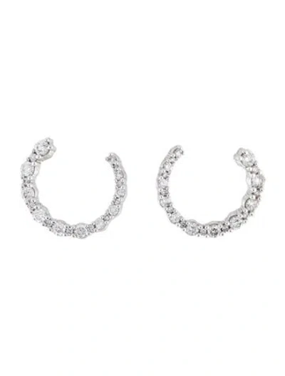 Pre-owned Earrings 14k Diamond Spiral  In Multi