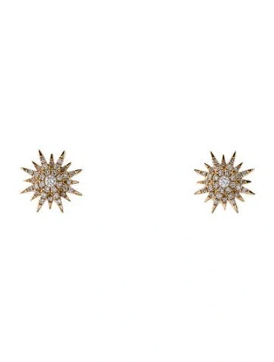 Pre-owned Earrings 14k Diamond Star Stud  In Multi