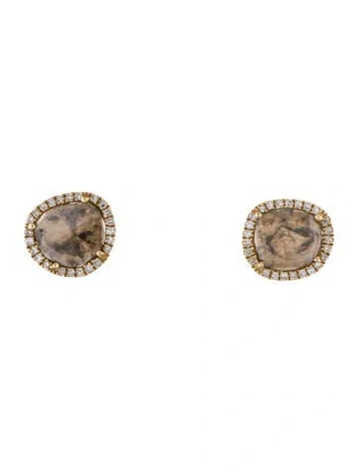 Pre-owned Earrings 14k Diamond Stud  In Multi