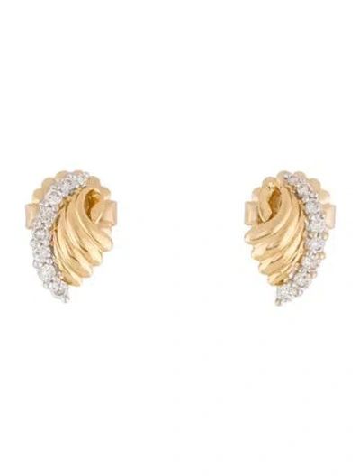 Pre-owned Earrings 14k Diamond Stud  In Multi