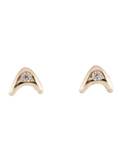 Pre-owned Earrings 14k Diamond Stud  In Multi