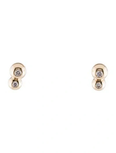 Pre-owned Earrings 14k Diamond Stud  In Multi