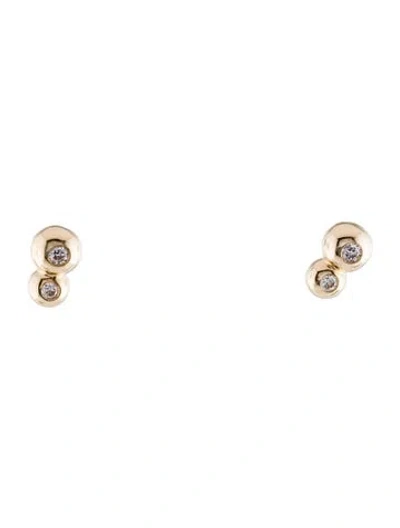 Pre-owned Earrings 14k Diamond Stud  In Multi