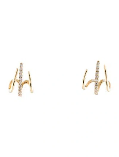 Pre-owned Earrings 14k Diamond Stud  In Multi