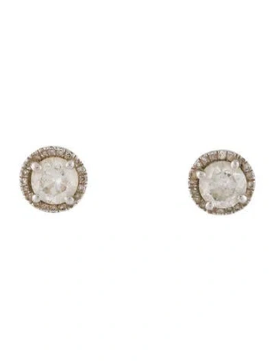 Pre-owned Earrings 14k Diamond Stud  In Multi