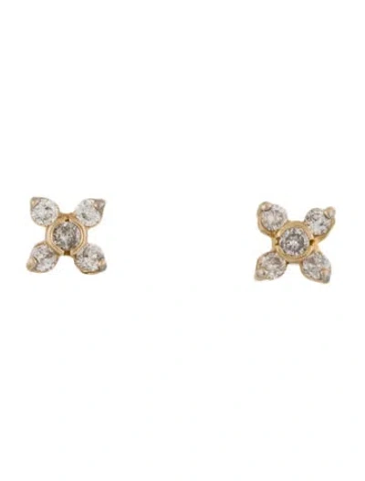 Pre-owned Earrings 14k Diamond Stud  In Multi