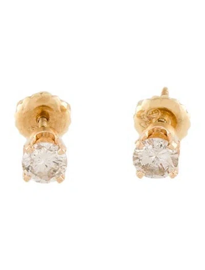 Pre-owned Earrings 14k Diamond Stud  In Multi