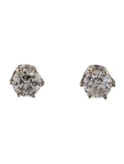 Pre-owned Earrings 14k Diamond Stud  In Multi