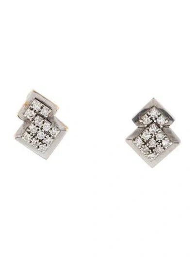 Pre-owned Earrings 14k Diamond Stud  In Multi