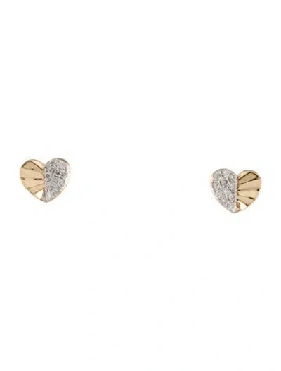 Pre-owned Earrings 14k Diamond Stud  In Multi
