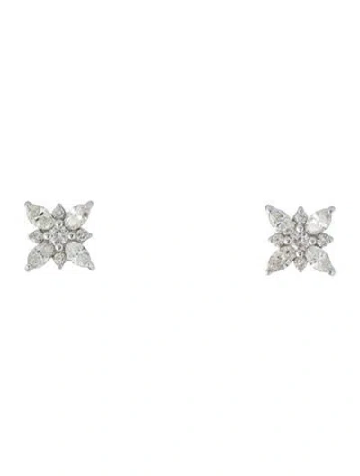 Pre-owned Earrings 14k Diamond Stud  In Multi