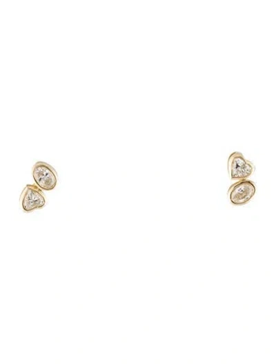 Pre-owned Earrings 14k Diamond Stud  In Multi