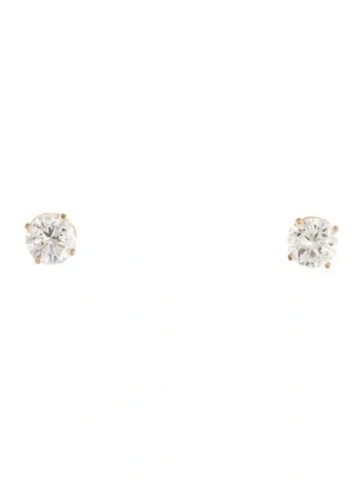 Pre-owned Earrings 14k Diamond Stud  In Multi