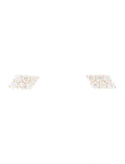 Pre-owned Earrings 14k Diamond Stud  In Multi