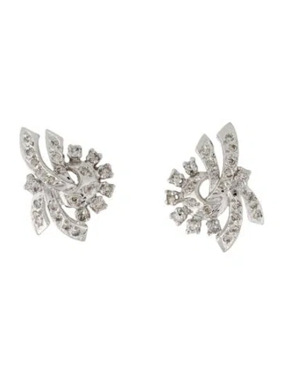 Pre-owned Earrings 14k Diamond Stud  In Multi