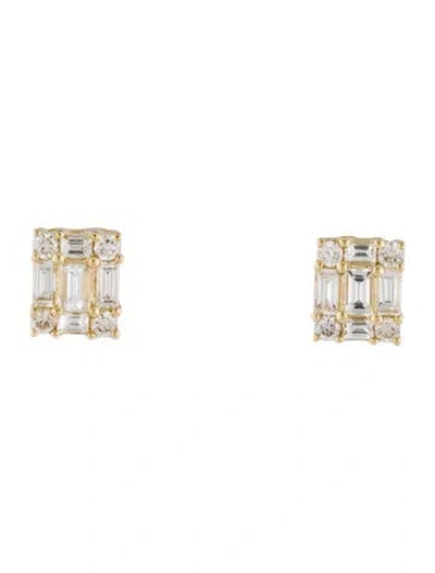 Pre-owned Earrings 14k Diamond Stud  In Multi