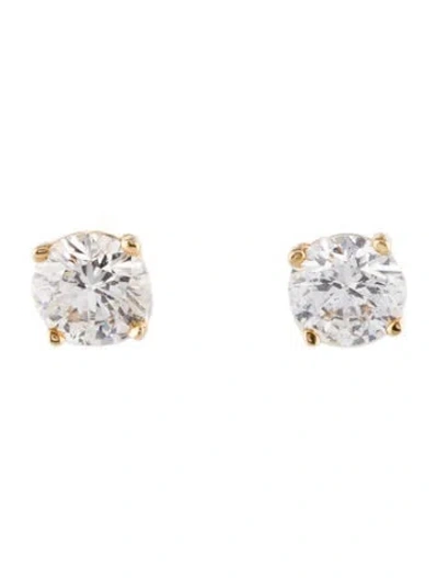 Pre-owned Earrings 14k Diamond Stud  In Multi