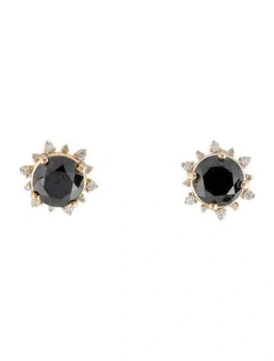 Pre-owned Earrings 14k Diamond Stud  In Multi