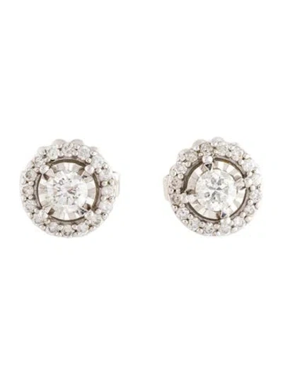 Pre-owned Earrings 14k Diamond Stud  In Multi