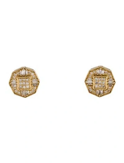 Pre-owned Earrings 14k Diamond Stud  In Multi