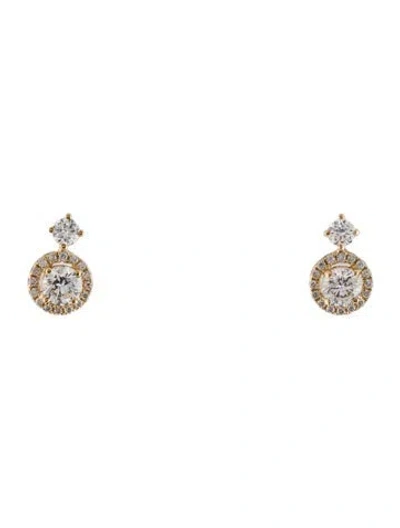 Pre-owned Earrings 14k Diamond Stud  In Multi