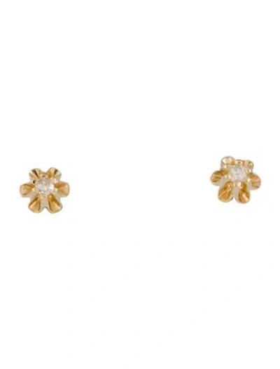 Pre-owned Earrings 14k Diamond Stud  In Multi