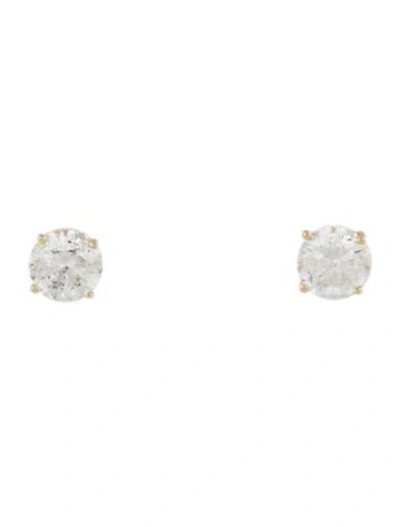 Pre-owned Earrings 14k Diamond Stud  In Multi