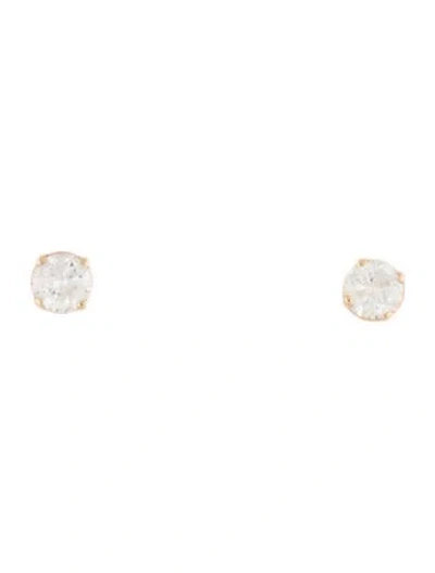 Pre-owned Earrings 14k Diamond Stud  In Multi