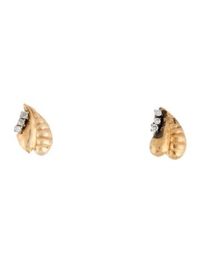 Pre-owned Earrings 14k Diamond Stud  In Multi