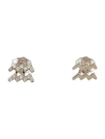 Pre-owned Earrings 14k Diamond Stud  In Multi