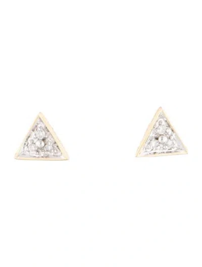 Pre-owned Earrings 14k Diamond Stud  In Multi
