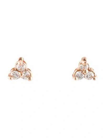 Pre-owned Earrings 14k Diamond Stud  In Multi