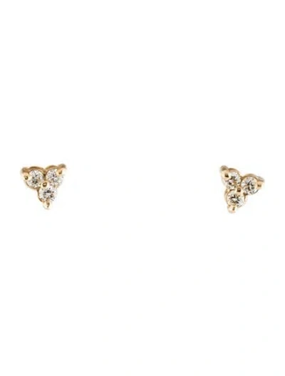 Pre-owned Earrings 14k Diamond Stud  In Multi