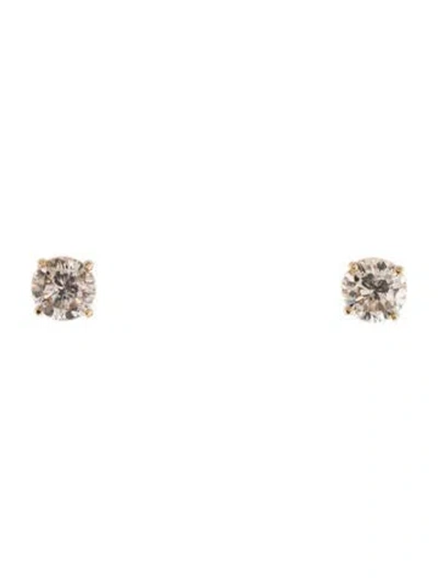 Pre-owned Earrings 14k Diamond Stud  In Multi