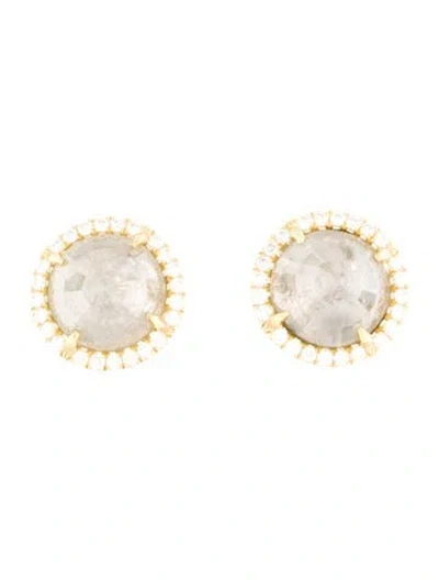 Pre-owned Earrings 14k Diamond Stud  In Multi