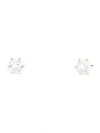 Pre-owned Earrings 14k Diamond Stud  In Multi